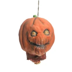 SUSPENSION TÊTE CITROUILLE DÉCO LATEX 21CM ORANGE