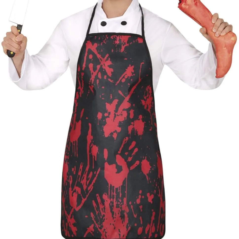 TABLIER DE CUISINE NOIR BOUCHER SANGUINAIRE ADULTE