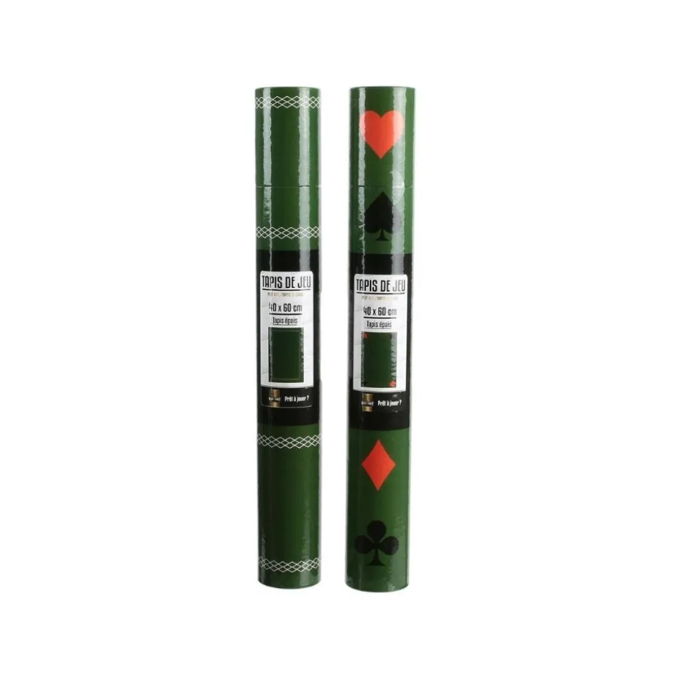 TAPIS ÉPAIS JEU CARTE POKER BELOTE 40X60CM VERT