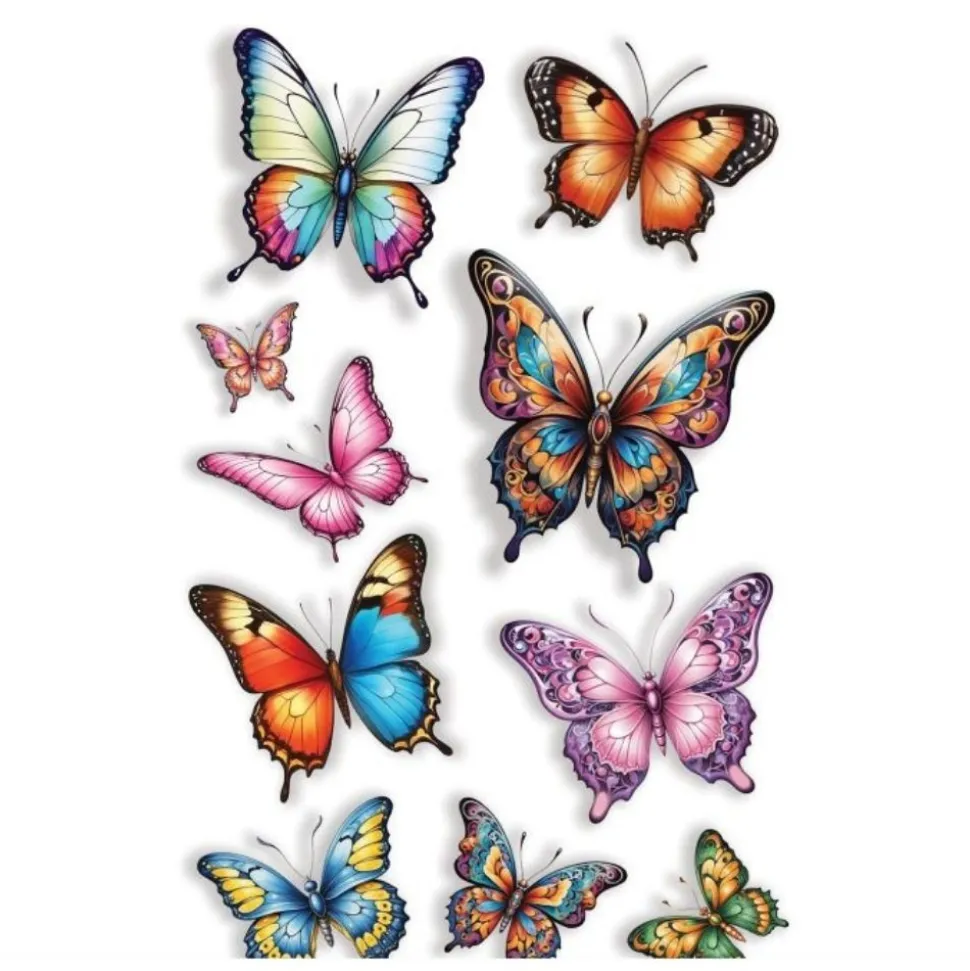 TATOUAGES PAPILLONS MULTICOLORES