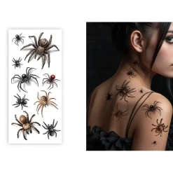 TATOUAGES ÉPHÉMÈRES ARAIGNÉES AVEC OMBRE 14X30CM