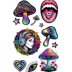 TATOUAGES ÉPHÉMÈRES CHAMPIGNONS PSYCHÉDÉLIQUES