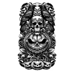 TATOUAGES ÉPHÉMÈRES CITROUILLE MEURTRIÈRE