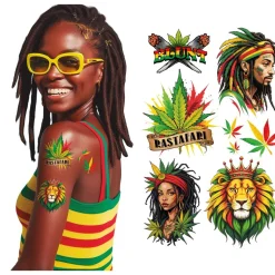 TATOUAGES ÉPHÉMÈRES RASTA JAMAÏQUE ADULTE