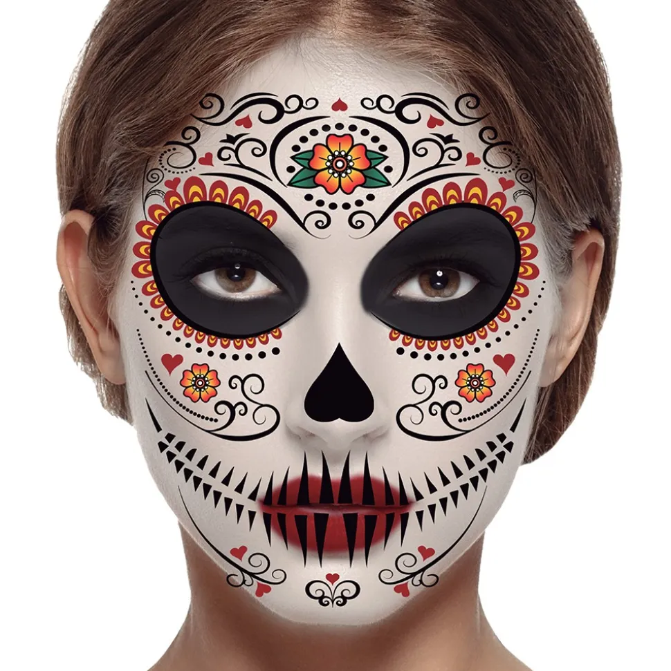 TATOUAGES ÉPHÉMÈRES VISAGE CATRINA 30X14CM