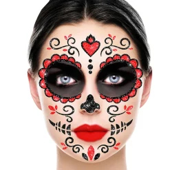 TATOUAGES ÉPHÉMÈRES VISAGE PAILLETÉ CATRINA 20CM