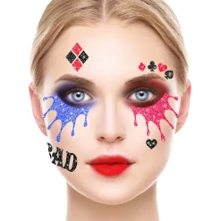 TATOUAGES ÉPHÉMÈRES VISAGE PAILLETÉ QUINZEL 20CM