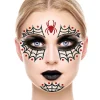 TATOUAGES ÉPHÉMÈRES VISAGE PAILLETÉ ARAIGNÉE 20CM