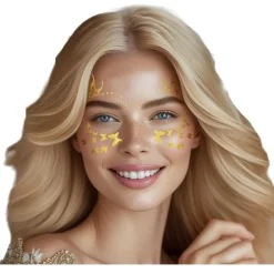 TATOUAGES VISAGE YEUX PAPILLONS OR