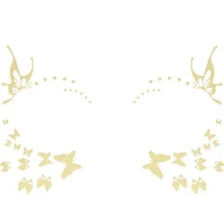 TATOUAGES VISAGE YEUX PAPILLONS OR
