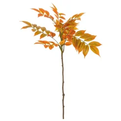 TIGE FEUILLES AUTOMNE DÉCORATIVE PE 70CM ORANGE