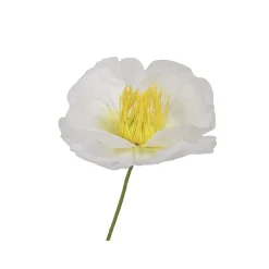 TIGE FLEUR ARTIFICIELLE PAPIER 65CM BLANC