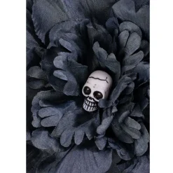 TIGE FLEUR ARTIFICIEL TÊTE DE MORT 40CM NOIR