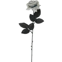 TIGE FLEUR ROSIER ARTIFICIEL 42CM GRIS