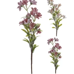TIGE FLEURS ARTIFICIELLES PAILLETTES 48CM ROSE