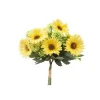 TIGE 8 GERBERAS TRÈFLE ARTIFICIEL 21X16CM JAUNE