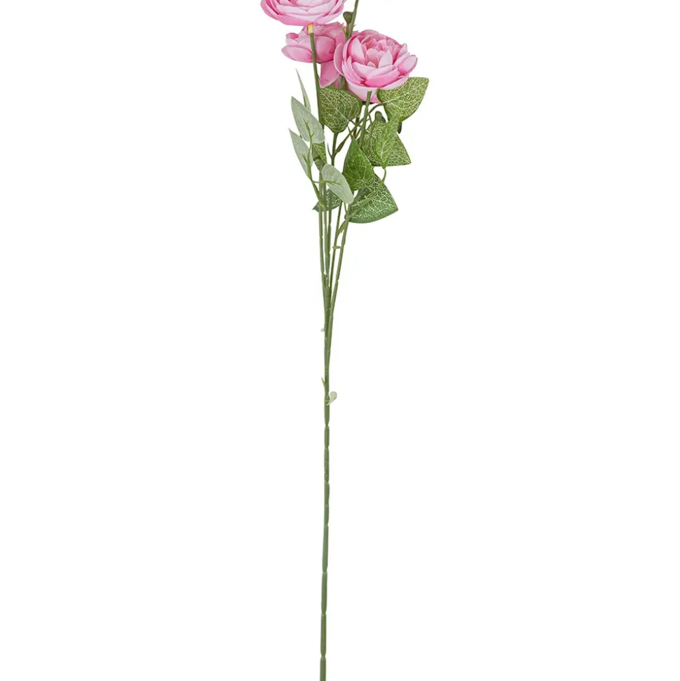 TIGE RENONCULE ARTIFICIELLE 5 TÊTES 80CM ROSE