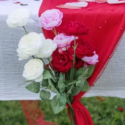TIGE RENONCULE ARTIFICIELLE 5 TÊTES 80CM ROSE