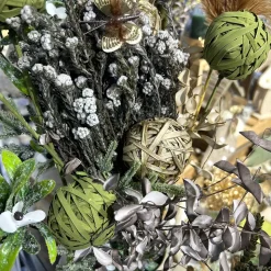 7 TIGES BOULES DÉCORATIVES 50CM VERT