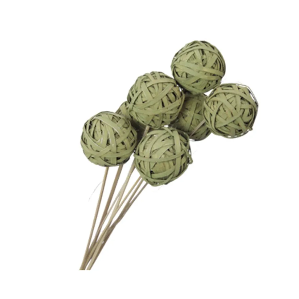 7 TIGES BOULES DÉCORATIVES 50CM VERT