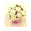 12 TIGES FLEURS PAPIER 10X2.5CM BLANC
