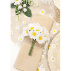 12 TIGES MARGUERITE ARTIFICIELLE 10CM BLANC