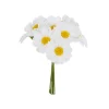 10 TIGES MARGUERITE TISSU 3.5X11CM BLANC