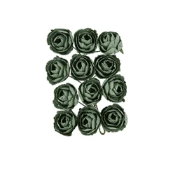 12 TIGES RENONCULE ARTIFICIELLE 2.5CM VERT-DE-GRIS