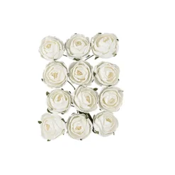 12 TIGES RENONCULE ARTIFICIELLE 2.5CM BLANC