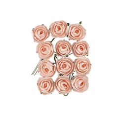 12 TIGES RENONCULE ARTIFICIELLE 2.5CM ROSE PÂLE