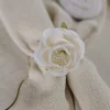 6 TIGES ROSE ARTIFICIELLE PISTILS 4X13CM IVOIRE