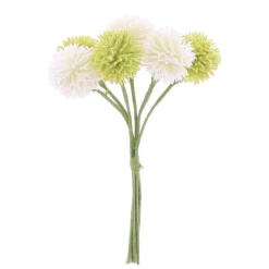 6 TIGES TRÈFLE DES PRÉS ARTIFICIEL 13CM BLANC VERT
