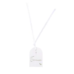 10 ÉTIQUETTES CARTON COMMUNION PURE 3.5X5CM