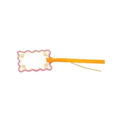 10 ÉTIQUETTES CARTON LEMONADE 6X4CM RUBAN ORANGE