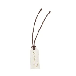 10 ÉTIQUETTES CARTON MERCI LAURIER 5X2CM LIN