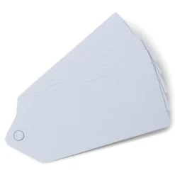 24 ÉTIQUETTES CARTON PERFORÉES 5X2CM BLANC