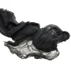 TISSU LAMBEAUX COTON POLYESTER 76CMX6M NOIR