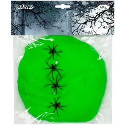TOILE ARAIGNÉE AVEC 4 ARAIGNÉES 60GR VERT