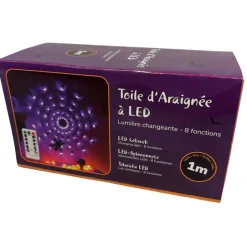 TOILE ARAIGNÉE LED 8 FONCTIONS 1M MYGALE 30CM NOIR