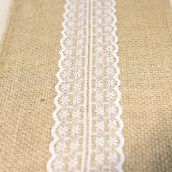 TOILE DE JUTE AVEC DENTELLE 14.5CM*5M
