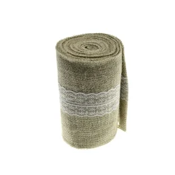 TOILE DE JUTE AVEC DENTELLE 14.5CM*5M