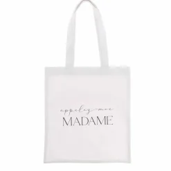 TOTE BAG TISSU APPELEZ-MOI MADAME 31X35CM BLANC