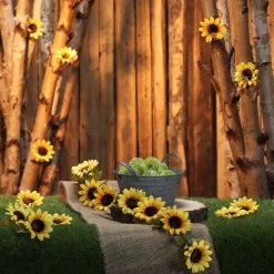 12 TOURNESOLS ARTIFICIELS 8X1.5CM JAUNE