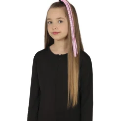 3 TRESSES CHEVEUX ARTIFICIELS 35CM ROSE