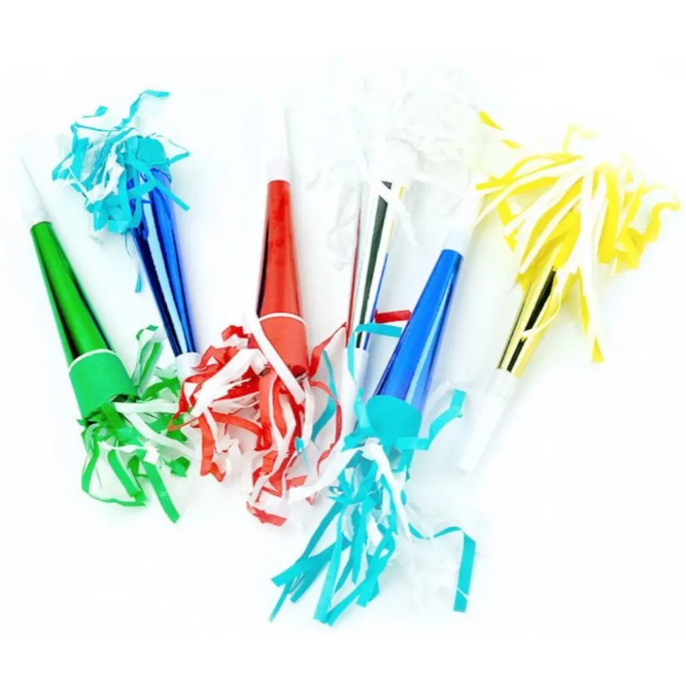 6 TROMPETTES MÉTALISÉES 20 CM