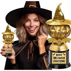 TROPHÉE PRIX MEILLEUR COSTUME CITROUILLE 22CM OR