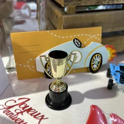 6 TROPHÉES PLASTIQUE COUPE CHAMPION 10CM OR