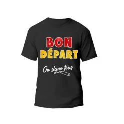 T-SHIRT COTON DÉDICACES BON DÉPART ADULTE
