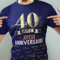 T-SHIRT À DÉDICACER 40ANS ANNIVERSAIRE HOMME XL