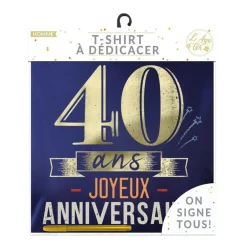 T-SHIRT À DÉDICACER 40ANS ANNIVERSAIRE HOMME XL
